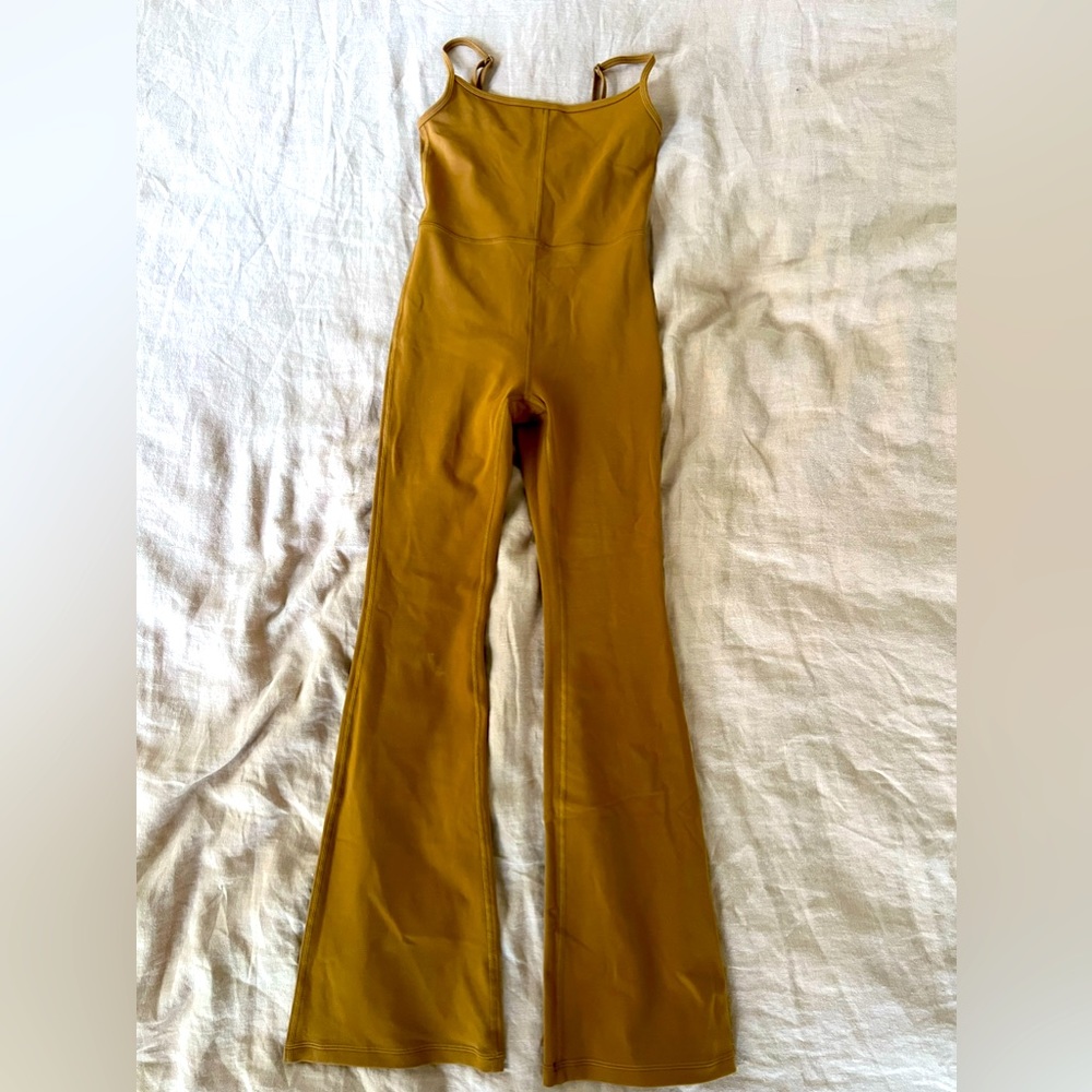 Aritzia divinity kick flare jumpsuit XS rich chestnut